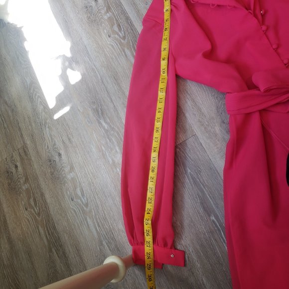 Gorgeous, rare 70s Edith Strauss pink dress - Picture 10 of 11